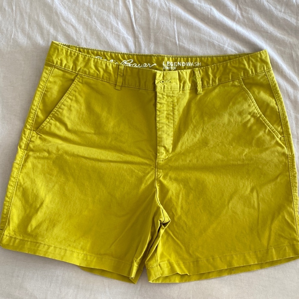 Eddie Bauer Legend Wash Slightly Curvy Shorts - Mustard Yellow - Size 12 - Picture 2 of 6